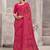 Pink maroon bandhani printed chiffon saree with unstitched blouse, ethnic indian attire