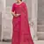 Pink maroon bandhani printed chiffon saree with unstitched blouse, ethnic indian attire