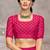 Pink maroon bandhani printed chiffon saree with unstitched blouse, ethnic indian attire