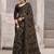 Black bandhani printed chiffon saree with unstitched blouse, ethnic indian attire