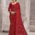 Maroon bandhani printed chiffon saree with unstitched blouse, ethnic indian attire