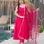 RANI PINK pure roman silk readymade anarkali suit stitched