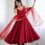 Maroon Silk Chanderi Fabric Fully Flair Anarkali Kurti With Pant Dupatta Set