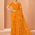 Yellow bandhani print soft chiffon traditional saree with unstitch blouse