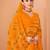 Yellow bandhani print soft chiffon traditional saree with unstitch blouse
