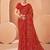 Red bandhani print soft chiffon traditional saree with unstitch blouse