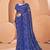 Royal blue bandhani print soft chiffon traditional saree with unstitch blouse