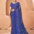 Royal blue bandhani print soft chiffon traditional saree with unstitch blouse