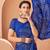 Royal blue bandhani print soft chiffon traditional saree with unstitch blouse