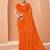 Orange bandhani print soft chiffon traditional saree with unstitch blouse