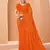 Orange bandhani print soft chiffon traditional saree with unstitch blouse