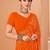 Orange bandhani print soft chiffon traditional saree with unstitch blouse