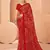 Red bandhani print soft chiffon traditional saree with unstitch blouse