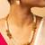 Pearl-adorned gold-tone long necklace & earrings set