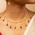 Gold-tone teardrop dangle necklace & matching stud earrings