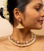 Royal rajwadi elephant & floral necklace set
