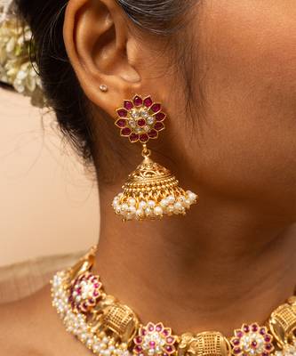 Royal rajwadi elephant & floral necklace set 3