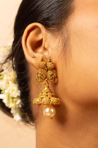 Regal antique gold bridal necklace set