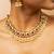 Pearl & ruby matte gold bridal set