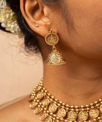 Matte gold coin necklace set 3