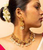 Temple lakshmi high gold necklace set