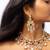 American diamond necklace set with red & green stone highlights