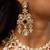 American diamond necklace set with red & green stone highlights