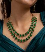 Elegant green stone jewelry set
