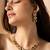 Green and white oval stone jewelry set