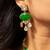 Royal green stone and american diamond necklace set