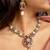 Antique pearl choker set with maroon enamel pendant