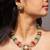 Colorful gold necklace set with multi-colored gemstones