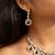 Elegant american diamond necklace set with ruby red teardrops