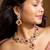 Bridal red stone and american diamond choker set