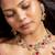 Bridal red stone and american diamond choker set