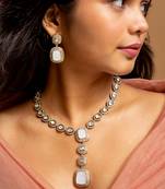 Contemporary american diamond long necklace set