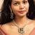 Traditional meenakari kundan necklace set with floral pendant