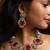 Antique floral choker necklace set with red stones and pearl strings
