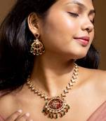 Traditional indian necklace set with earrings
