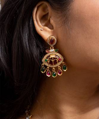Traditional indian necklace set with earrings 3