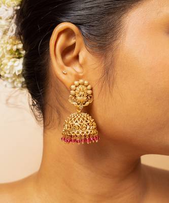 Rajwadi temple jhumka earrings 1