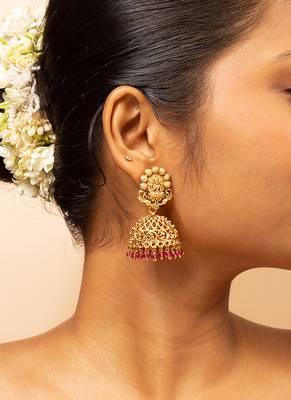 Rajwadi temple jhumka earrings 2