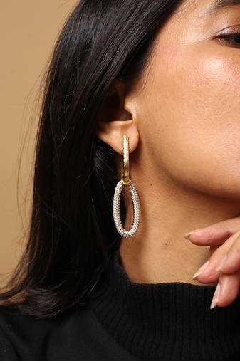 Elegant high gold crystal earrings