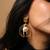 High gold pearl cage earrings