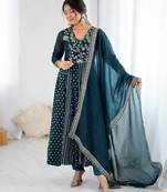 Anarkali Gown Set Wedding Wear Gown Floral Suit Set