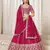red embriodered art silk lehenga set with choli and dupatta