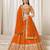 Orange embriodered art silk designer semi stitched Lehenga choli