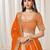 Orange embriodered art silk designer semi stitched Lehenga choli