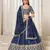 navy embriodered art silk lehenga set with choli and dupatta
