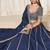 Navy embriodered art silk designer semi stitched Lehenga choli